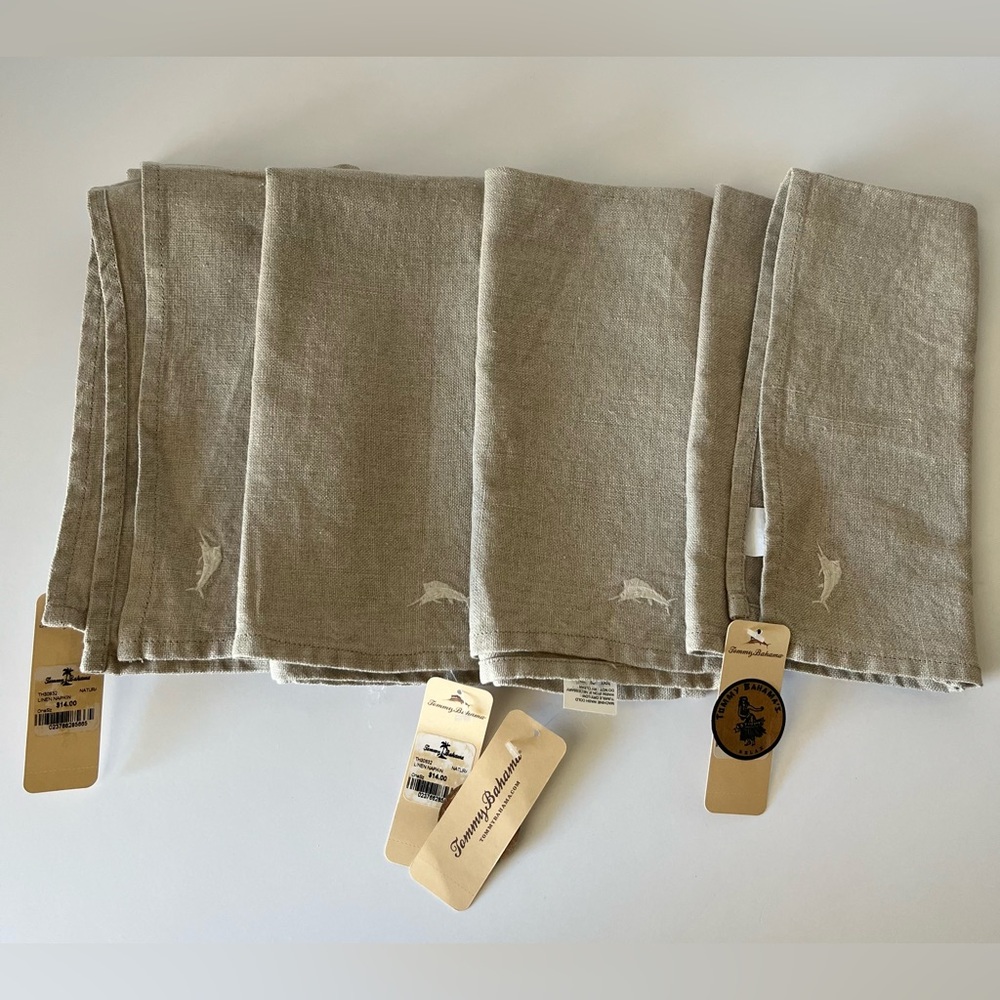 New Tommy Bahama 💯 Linen Napkins Set of 4